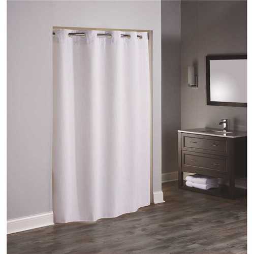 Boutique 77 in. L Reflection White Shower Curtain with Snap in Liner - pack of 12