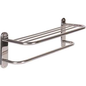 Lodging Star 510393 18 in. W Towel Shelf With Towel Bar in Polished Finishing