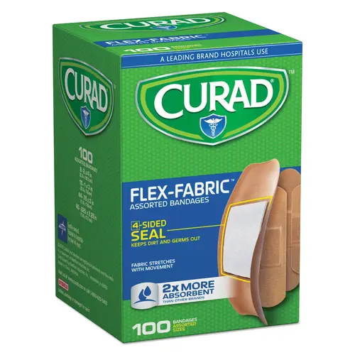 Curad CUR0700RB Flex-Fabric Adhesive Bandage, Fabric Bandage Tan