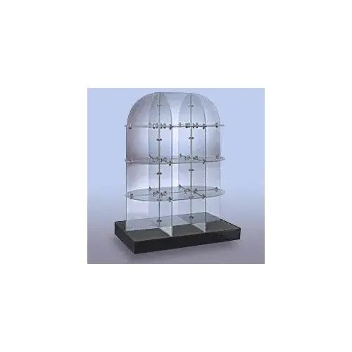 Tempered Glass Double Sided Display With Black Base