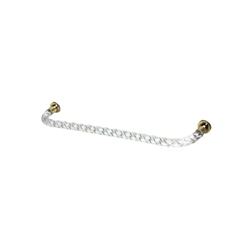 CRL CATBT24BR 24" Acrylic Twist Single-Sided Towel Bar With Brass Rings