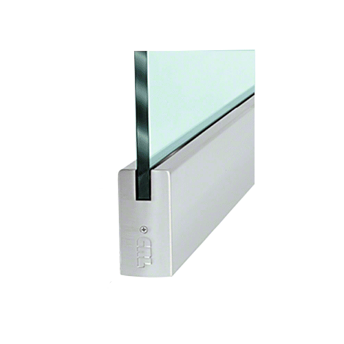 Brushed Stainless 3/8" Glass 4" Square Door Rail Without Lock - Custom Length