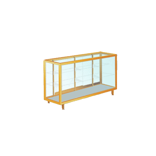 Gold Anodized 4' Deluxe Packaged Showcase Assembly