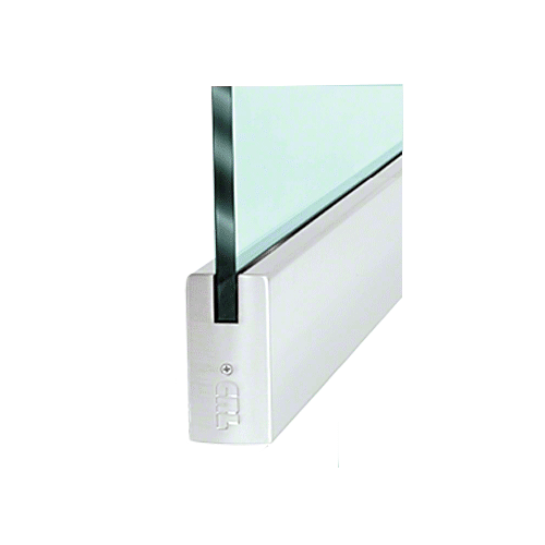 Satin Anodized 3/8" Glass 4" Square Door Rail Without Lock - Custom Length