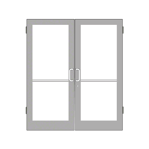 Clear Anodized Custom Pair Series 400 Medium Stile Butt Hinged Entrance Door for Overhead Concealed Door Closers