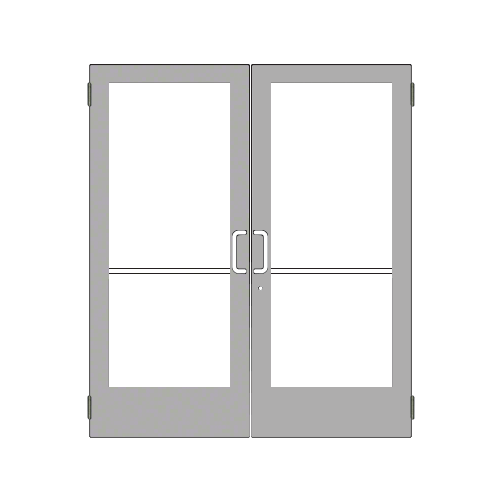Clear Anodized Custom Pair Series 400 Medium Stile Butt Hinged Entrance Doors for Overhead Concealed Door Closers