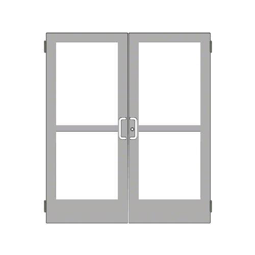Clear Anodized Custom Pair Series 400 Medium Stile Butt Hinged Entrance Doors With Panics for Surface Mount Door Closers