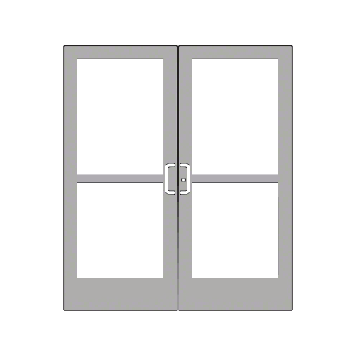 Clear Anodized Custom Pair Series 400 Medium Stile Center Pivot Entrance Doors With Panics for Overhead Concealed Door Closers