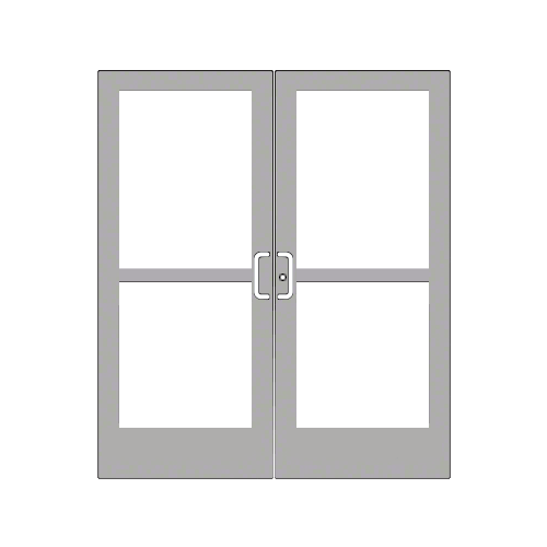 Clear Anodized Custom Pair Series 400 Medium Stile Geared Hinge Entrance Doors for Surface Mount Door Closers