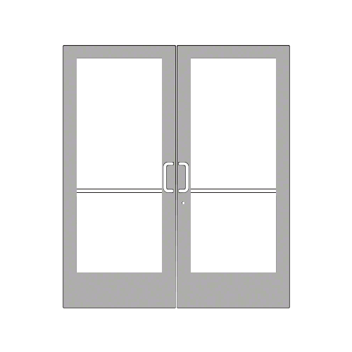Clear Anodized Custom Pair Series 400 Medium Stile Offset Hung Geared Hinge Entrance Doors for Overhead Concealed Door Closers