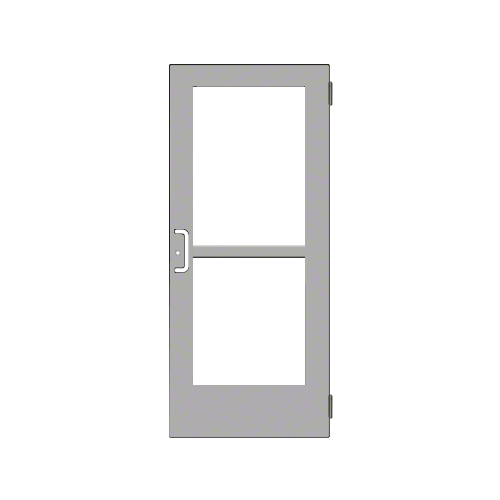 Clear Anodized Custom Size Single Series 550 Wide Stile Butt Hinge Entrance Door With Panic for Overhead Concealed Door Closer