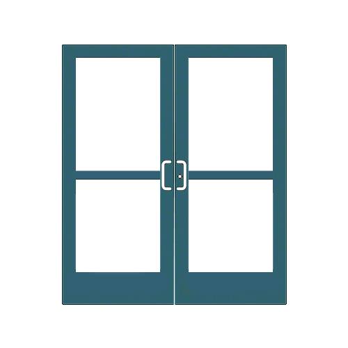 Custom KYNAR Paint Custom Pair Series 400 Medium Stile Center Pivot Entrance Doors With Panics for Overhead Concealed Door Closers