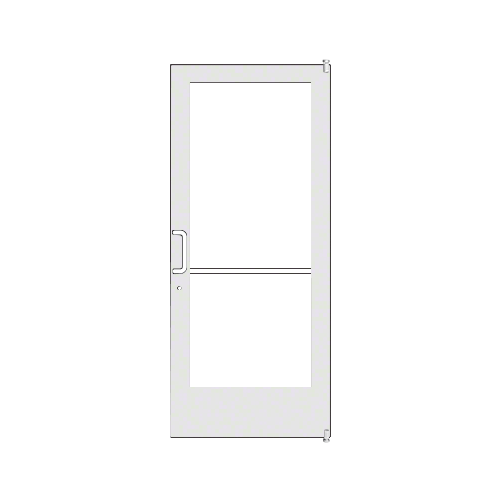 Bone White KYNAR Custom Single Series 400 Medium Stile Offset Pivot Entrance Door for Surface Mount Door Closer