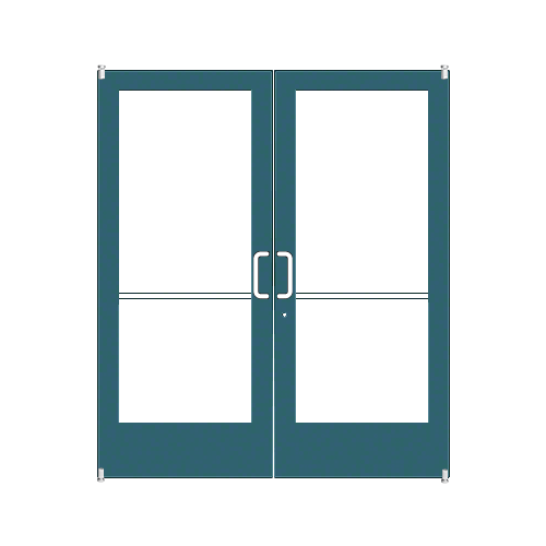 Custom KYNAR Paint Custom Pair Series 400 Medium Stile Offset Pivot Entrance Doors for Overhead Concealed Door Closers