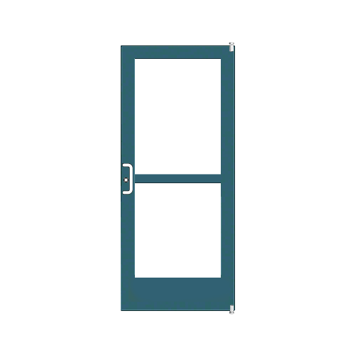 Custom KYNAR Paint Custom Single Series 400 Medium Stile Offset Pivot Entrance Door With Panic for Overhead Concealed Door Closer
