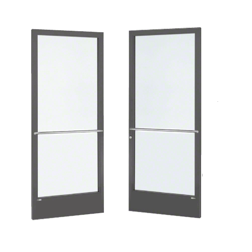 Black Anodized Custom Pair Series 250 Narrow Stile Center Pivot Entrance Door for Overhead Concealed Door Closers
