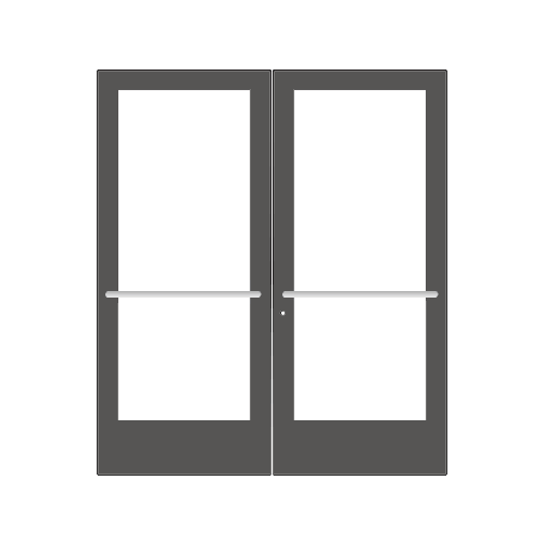 Black Anodized Custom Pair Series 400 Medium Stile Center Pivot Entrance Door for Overhead Concealed Door Closers