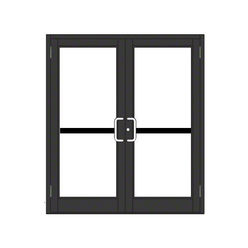 Black Anodized Custom Pair Series 800 Durafront Medium Stile Butt Hinge Entrance Doors For Panics and Surface Mount Door Closers