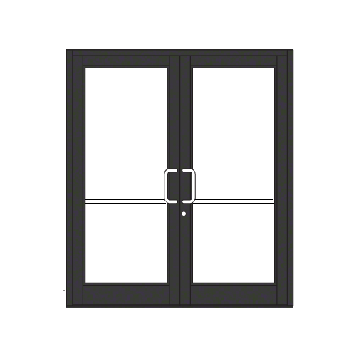 Black Anodized Custom Pair Series 800 Durafront Medium Stile Geared Hinge Entrance Doors for Surface Mount Door Closers