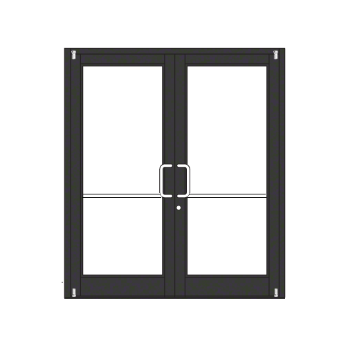 Black Anodized Custom Pair Series 800 Durafront Medium Stile Offset Pivot Entrance Doors for Surface Mount Door Closers