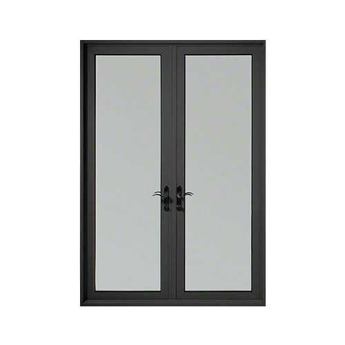 Black Anodized Custom Pair Series 900 Butt Hinged Terrace Doors for Surface Mount Door Closers