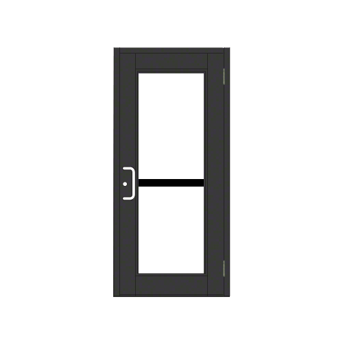 Black Anodized Custom Single Series 850 Durafront Wide Stile Butt Hinged Entrance Door For Panic and Surface Mount Door Closer