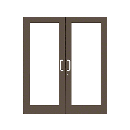 Bronze Black Anodized Custom Pair Series 550 Wide Stile Geared Hinge Entrance Doors for Overhead Concealed Door Closers