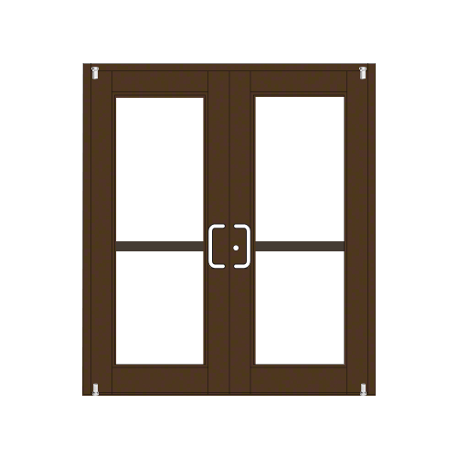 Class I Bronze Black Anodized Custom Pair Series 850 Durafront Wide Stile Offset Pivot Entrance Doors for Panics and Surface Mount Door Closers