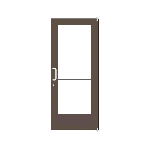 Bronze Black Anodized Custom Single Series 550 Wide Stile Offset Pivot Entrance Door With Rim Device for Surface Mount Door Closer