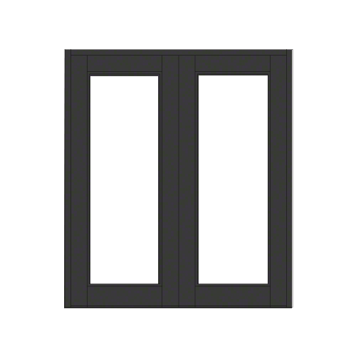 Black Anodized Blank Pair Series 850 Durafront Wide Stile Offset Hung Entrance Doors - No Prep