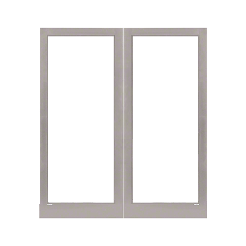 Clear Anodized Class 1 Custom Blank Pair Series 400T Thermal Medium Stile Offset Hung Entrance Doors - No Prep