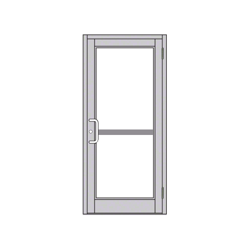 Clear Anodized Custom Single Series 800 Durafront Medium Stile Butt Hinge Entrance Door for Panic and Surface Mount Door Closer