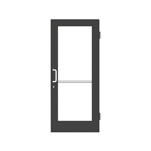 Black Anodized Custom Size Single Series 550 Wide Stile Butt Hinge Entrance Door for Surface Mount Door Closer