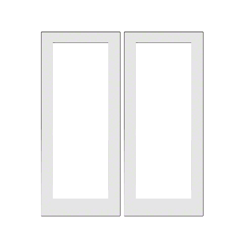 White KYNAR Paint IG600 Series Blank Pair Hurricane Resistant Offset Hung Entrance Doors- No Prep