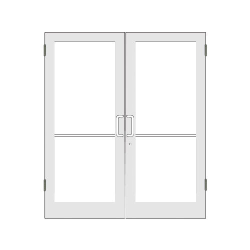White KYNAR Paint Custom Size Pair Series 400 Medium Stile Butt Hinge Showroom Door for Surface Mount Door Closers