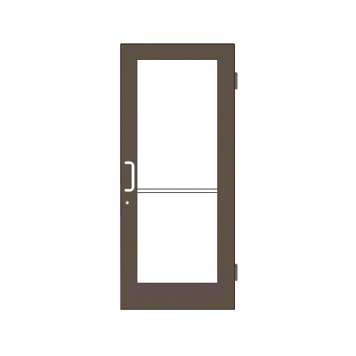 Bronze Black Anodized Custom Size Single Series 550 Wide Stile Butt Hinge Entrance Door for Surface Mount Door Closer