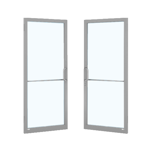 Clear Anodized Custom Pair 72" x 84" Series 250 Narrow Stile Gear Hinge Entrance Door for OHCC