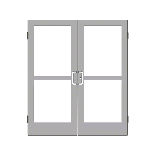 Clear Anodized Custom Pair Series 400 Medium Stile Butt Hinged Entrance Doors With Panics for Surface Mount Door Closers