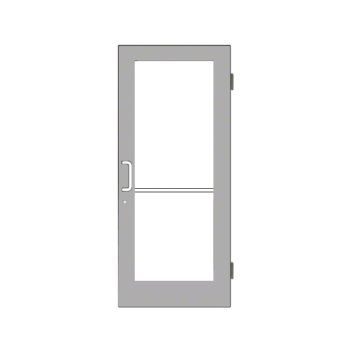 Clear Anodized Custom Size Single Series 550 Wide Stile Butt Hinge Entrance Door for Surface Mount Door Closer