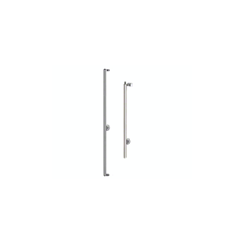 Brushed Stainless Left Hand Reverse Rail Mount Keyed Access 'F' Exterior Top Securing Deadbolt Handle for 3/4" Glass