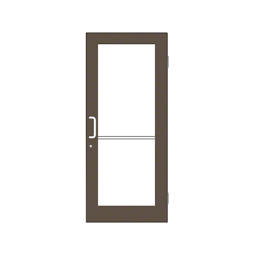 Bronze Black Anodized 550 Series Wide Stile (RHR) HRSO Single 3'0 x 7'0 Offset Hung with Butt Hinges for Surf Mount Closer Complete Door Std. MS Lock & Bottom Rail