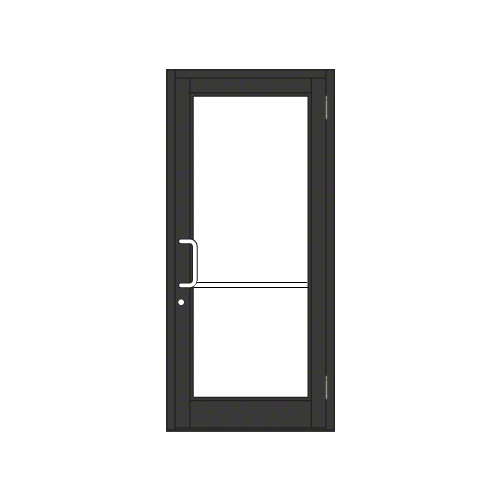 Black Anodized Custom Single Series 800 Durafront Medium Stile Butt Hinge Entrance Door for Surface Mount Door Closer