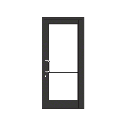 Black Anodized Custom Single Series 800 Durafront Medium Stile Geared Hinge Entrance Door for Surface Mount Door Closer