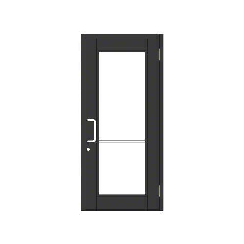 Black Anodized Custom Single Series 850 Durafront Wide Stile Butt Hinged Entrance Door for Surface Mount Door Closer