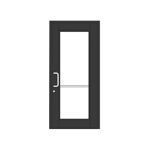 Black Anodized Custom Single Series 850 Durafront Wide Stile Geared Hinge Entrance Door for Surface Mount Door Closer