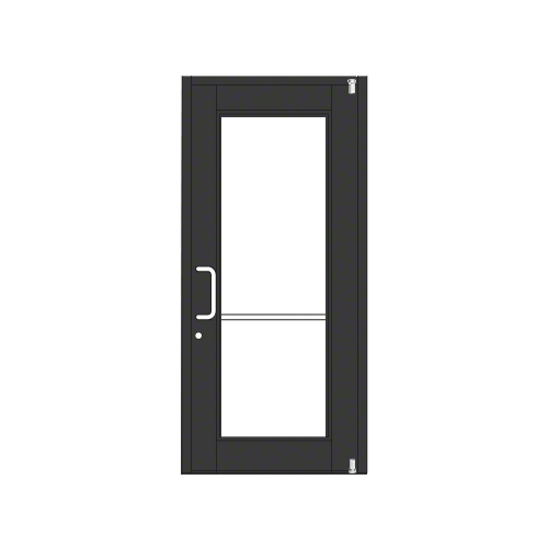 Black Anodized Custom Single Series 850 Durafront Wide Stile Offset Pivot Entrance Door for Surface Mount Door Closer