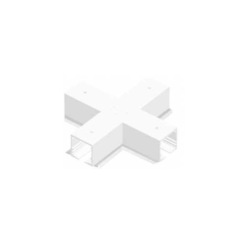 White Powder Painted Flanged Manual 4-Way Cross Intersection