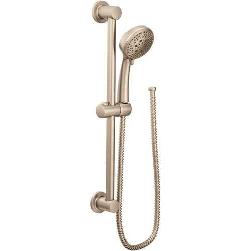 4-Spray 4 in. Eco-Performance Handheld Handshower with Slidebar in Brushed Nickel