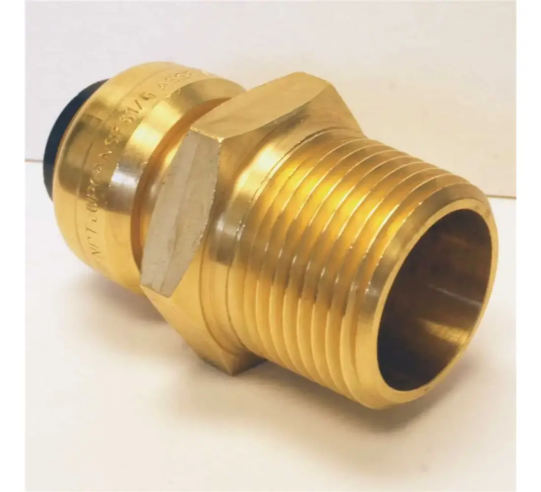 GUOFIS 10-Pack 3/4 Inch Push-to-Connect Brass Male Adapters - Lead-Free, For Copper, PEX, CPVC Pipes