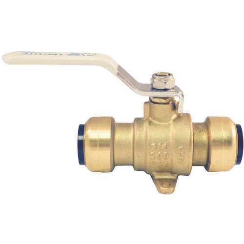 Tectite FSBBV34DE 3/4 in. Brass Push Ball Valve with Flange and Drain